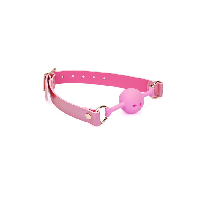 Liebe Seele Lustre Rosa: Pink Leather Ball Gag