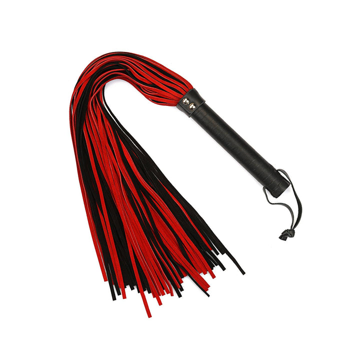 Black and red suede whip