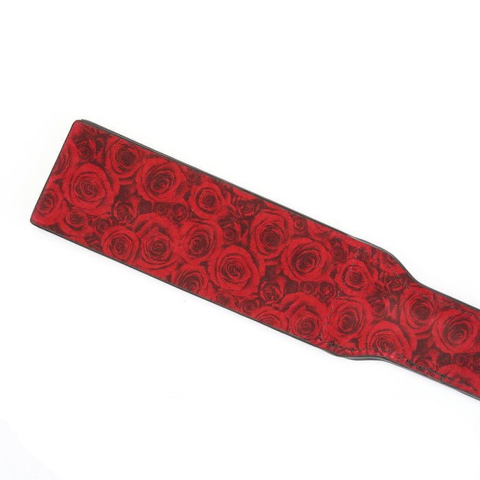 Kinbaku Ukiyoe Luxury Red Rosy Lamb Suede Leather Paddle