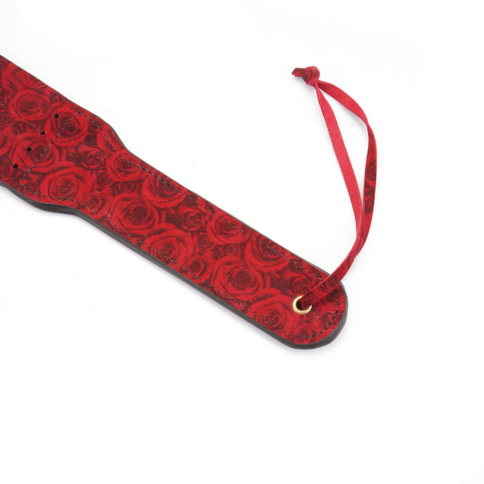 Kinbaku Ukiyoe Luxury Red Rosy Lamb Suede Leather Paddle
