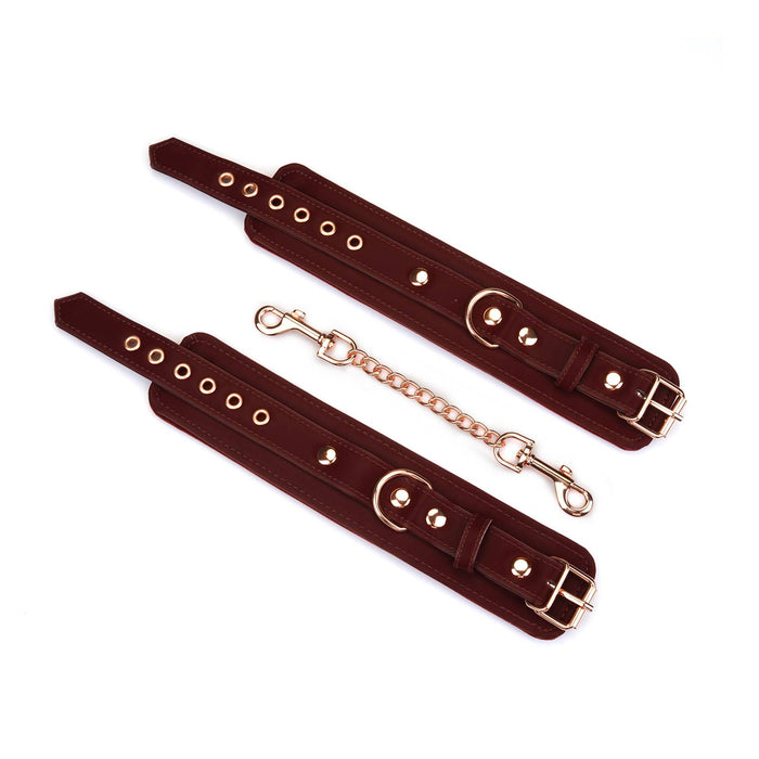 Metallic Shade Burgundy Vegan Wrist Cuffs