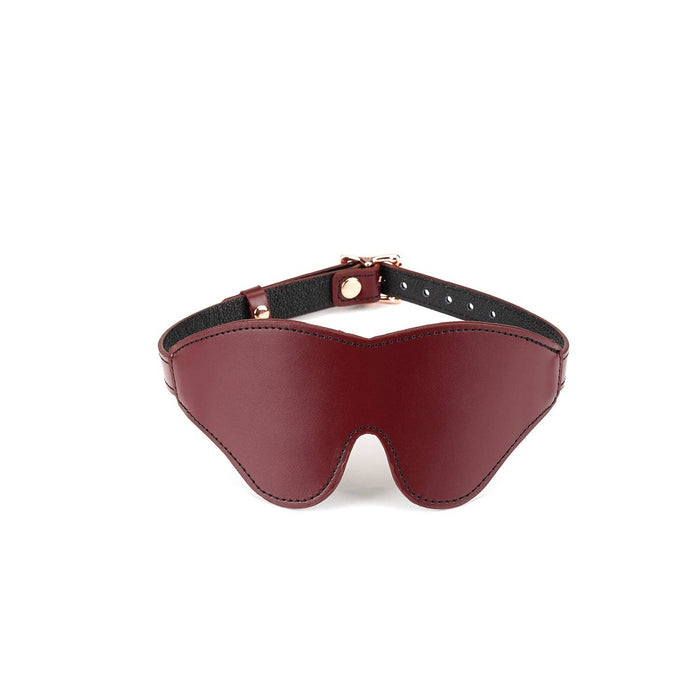 Liebe Seele Wine Red - Leather Blindfold with Rose Gold Buckle