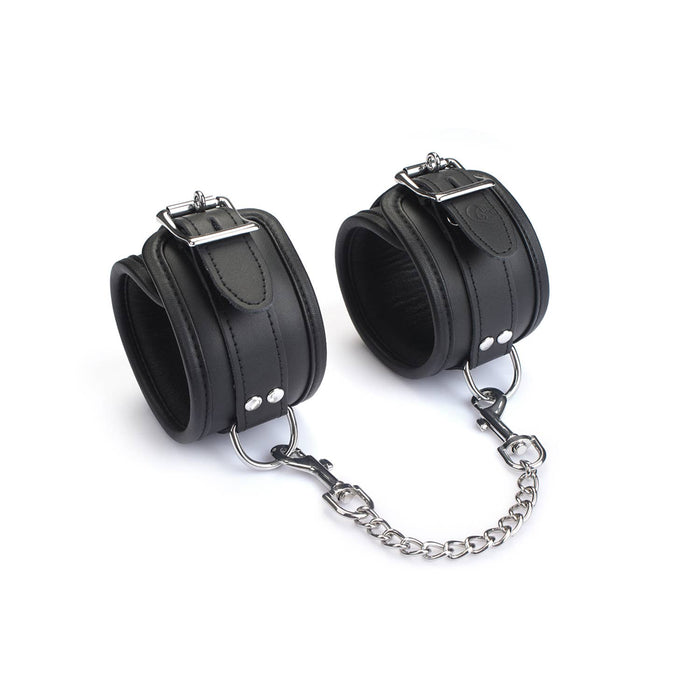 Noir Sovereign Padded Leather Ankle Cuffs