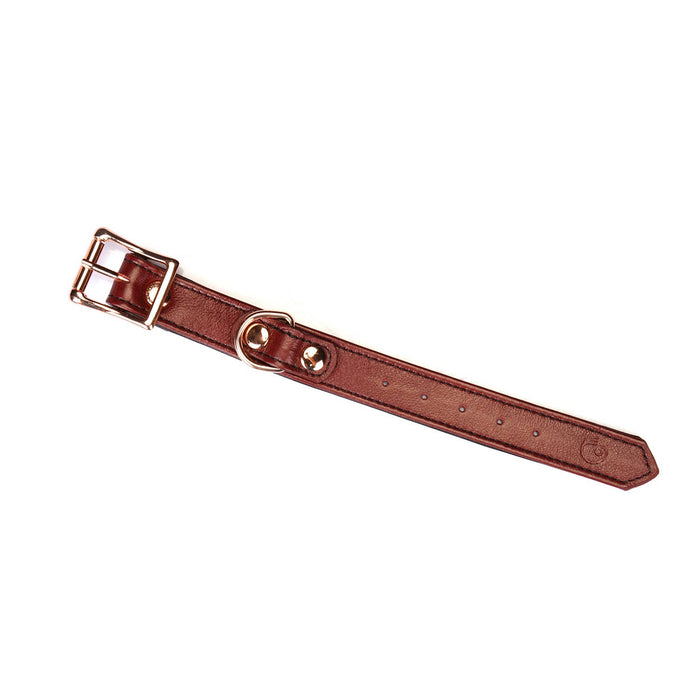 Liebe Seele Wine Red Leather Collar and Wrist Restraints Harness