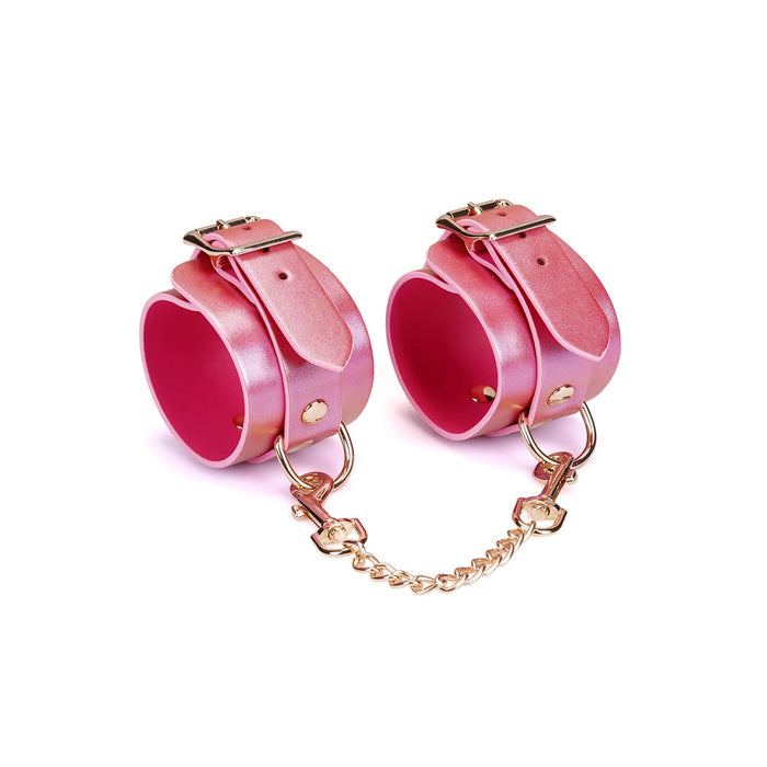 Liebe Seele Lustre Rosa: Pink Leather Wrist Cuffs