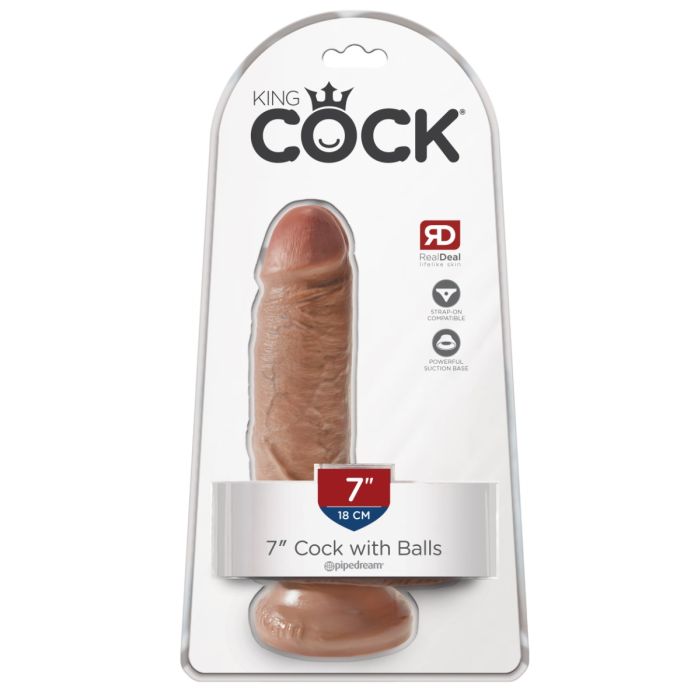 King Cock 7" Suction Base Dildo with Balls