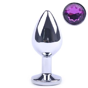 Sinsins metallic butt plug with jewel