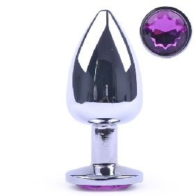 Sinsins metallic butt plug with jewel