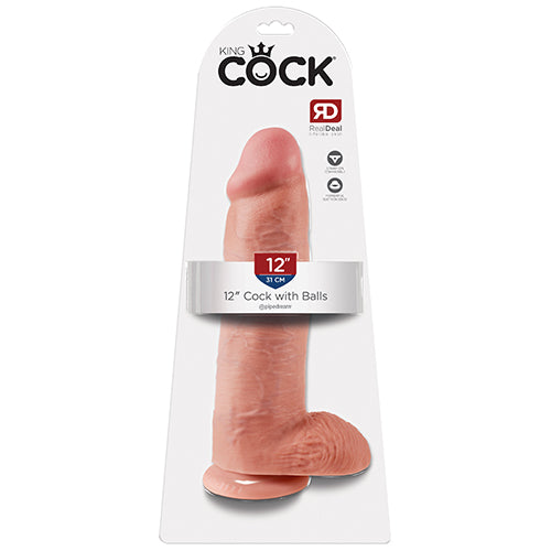 King Cock 12" Suction Base Dildo with Balls