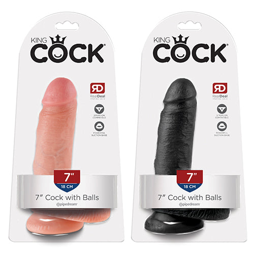 King Cock 7" Suction Base Dildo with Balls