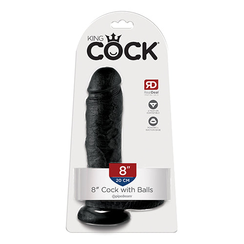 King Cock 8" Suction Base Dildo with Balls