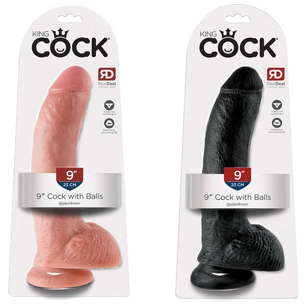 King Cock 9" Suction Base Dildo with Balls