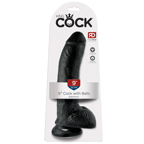 King Cock 9" Suction Base Dildo with Balls
