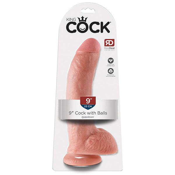 King Cock 9" Suction Base Dildo with Balls