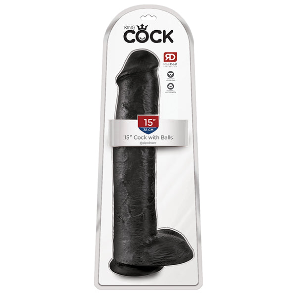 King Cock 15" suction base dildo with balls