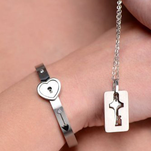 Master Series Cuffed locking bracelet and key necklace