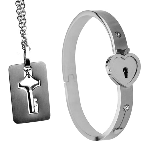 Master Series Cuffed locking bracelet and key necklace