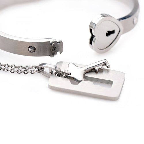 Master Series Cuffed locking bracelet and key necklace