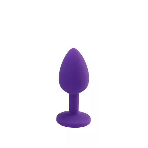 Purple silicone butt plugwith jewel