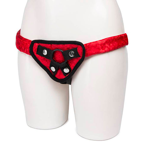 Sportsheets Red Lace Corsette Strap On Harness