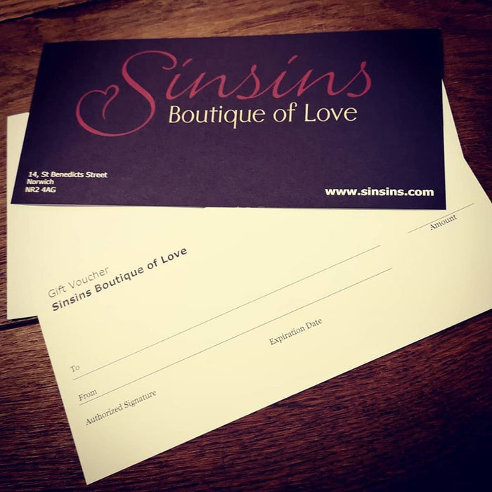 Sinsins Boutique of Love gift voucher